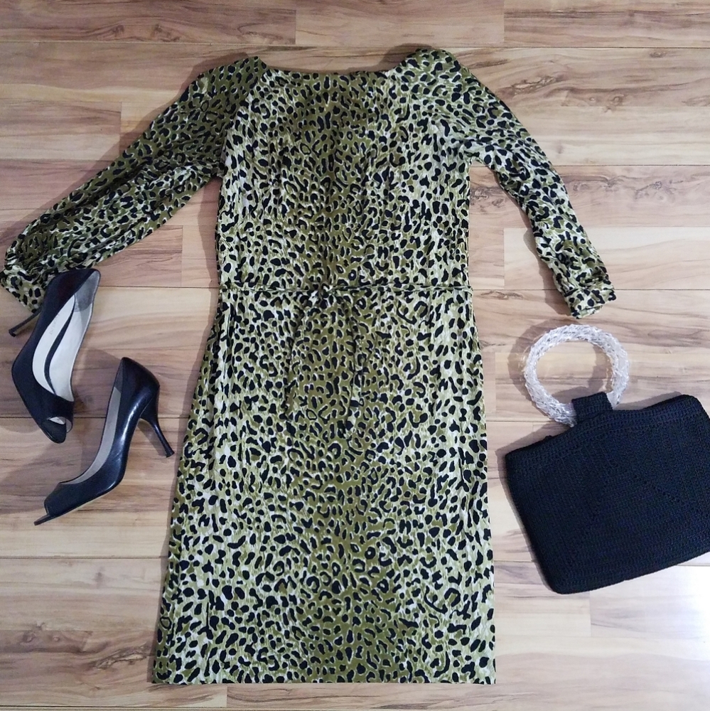 Vintage 60s Animal Print Dress - Picture 1 of 7